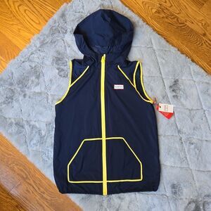 Hunter Navy/Yellow Lightweight Full Zip Vest, Unisex Kids Large, NWT